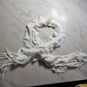 Ivory‎ Fringe Scarf Knit Acrylic Blend One Size Fits All Women's
